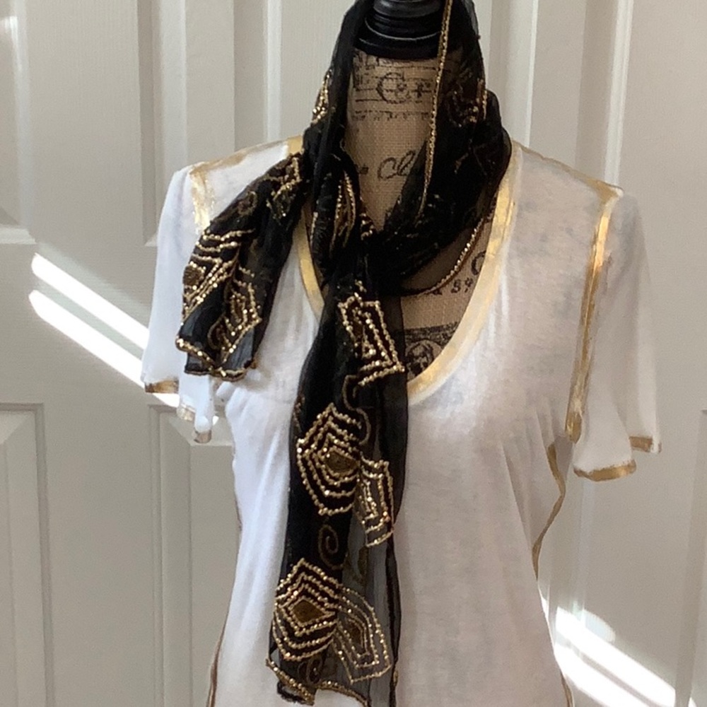 Hand Beaded Scarf